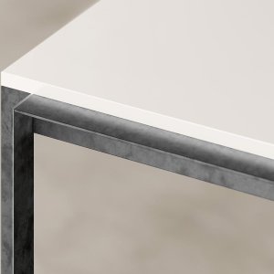 Ellan high table with black Fenix top and footrest in painted iron