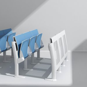 Flat seminar room equipped with Omnia Evolution seating