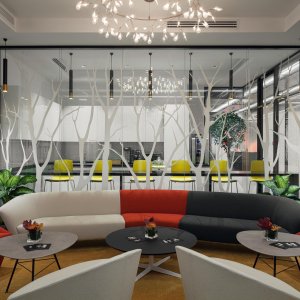 Arper Loop sofa in a collaborative workspace