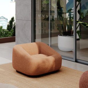 Quilted cover of the Aom sofa by Arper
