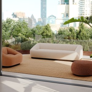 Aom outdoor sofa in a campus courtyard