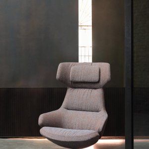 Chair with footstool in a lounge