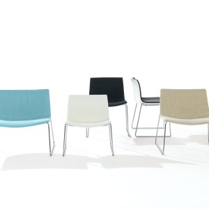 Catifa 53 design chair by Arper with polypropylene shell and steel legs