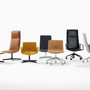 Conference chairs Catifa Sensit by Arper in three backrest heights