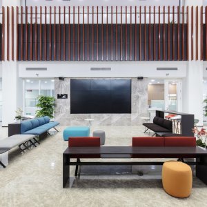 Kiik seating island secured in a public hall