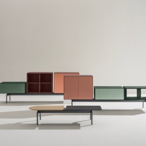 Semiton modular storage system by Arper in a coworking space