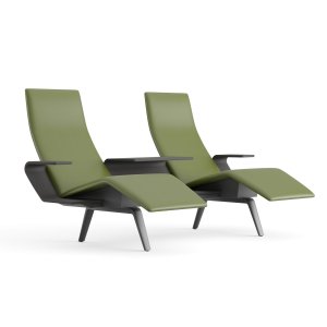 Waiting area bench Pausit with a table occupying one unit