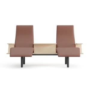 Arper Pausit seat module in oak-effect laminate, exposed version