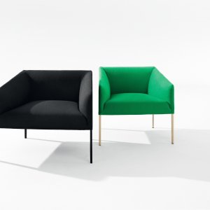 Saari two-seat sofa by Arper in a lounge area