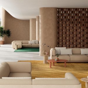 Shaal lounge seating in a coworking area