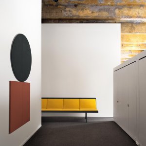 Arper Zinta with low tables in a lounge