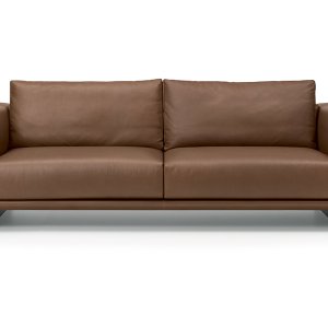 Asso sofa of 344 cm with three 100 cm seats in leather