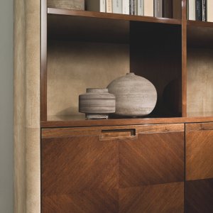 Rectangular conference table with leather top