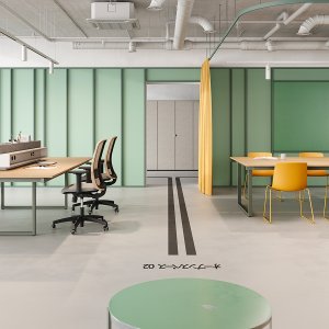 Be.1 bench at 165 cm deep for a project team