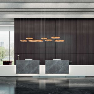 Lux shelf in tobacco oak veneer with solid timber edge