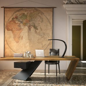 Nasdaq in Canaletto walnut with a graphite leg