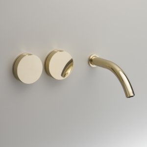 Giotto three-hole washbasin set in Light Gold finish