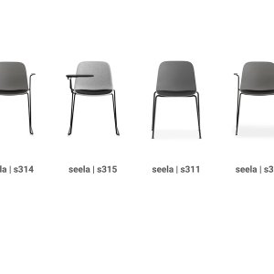 Lounge Seela with low five-spoke base in a breakout area
