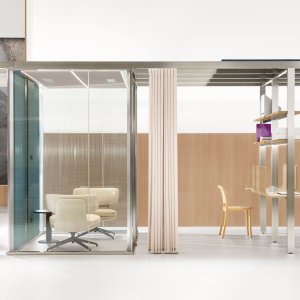 Aggregated CSS_Village modules by Citterio forming a village in a large office