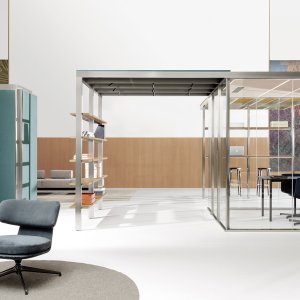 CSS_Village lounge area by Citterio between glass meeting volumes