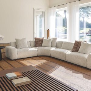 Junction between Cloud corner elements with curved backrest