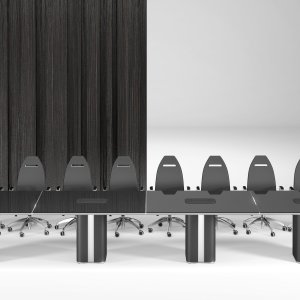 AlfaOmega pulpit with leather front in the conference room