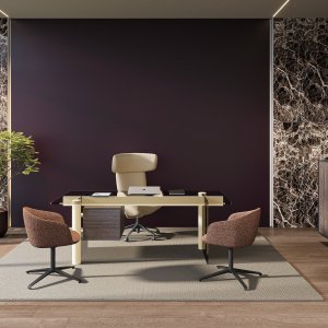 Glass conference table Cloud by Codutti, 280 cm