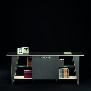 iSixty bar cabinet with glass top and fridge by Codutti