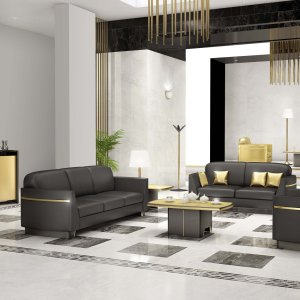 Consolle bookcase from iSixty with two glass panels between shelves