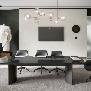 Semi-oval Mithos table for a boardroom