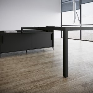 D1 executive desk with glass top