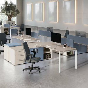 Sound-absorbing screen of the Loft series