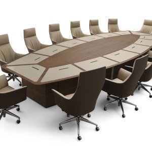Corniche conference table by i4Mariani with cabinet base