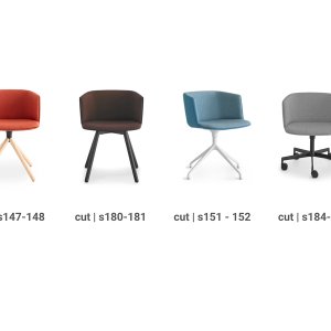 White shell Cut armchair with inner padding