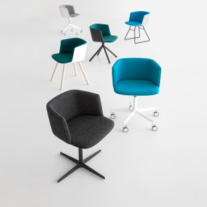 Cut chair raised to counter height on its high base