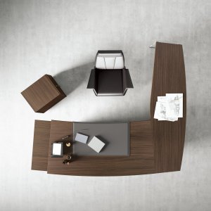 Lacquered glass top on the Larus