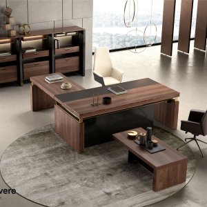 Boardroom table from the I Rovereschi collection with central cable channel