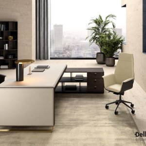 I Rovereschi by Stefania Tognoloni: executive desk with internal return and peninsula