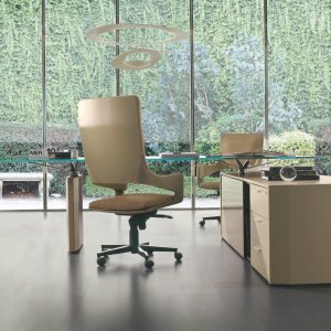 Manager cabin furnished with De Symetria