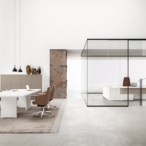 Leather-effect melamine front on the Oxford system