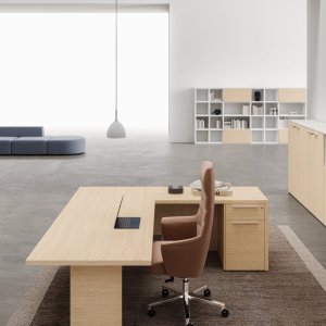 Light oak Oxford desk by DVO Office