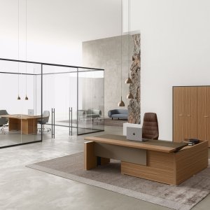 Modern executive desk Oxford in Maroncelli walnut