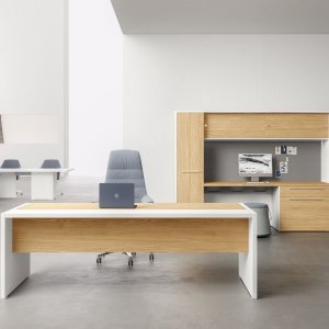 Oxford desk with 210 cm deep extension composition