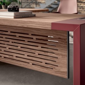 Recessed castor detail of the e-10 pedestal by Quadrifoglio