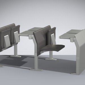 E5000 front-row bench with floor-length panel