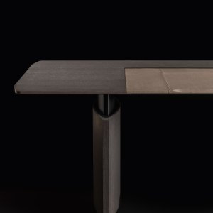 Low Eleva sideboard on slim steel legs in tobacco oak