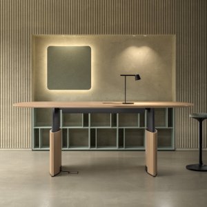 Curved under-top handle on Eleva service furniture