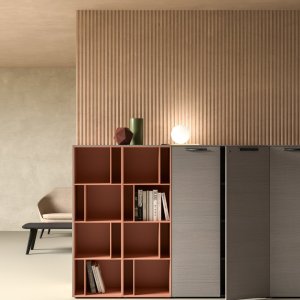 Four Eleva mood palettes of oak leather and matt lacquer
