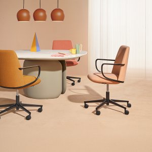 The two Elinor chairs together, high back and low back