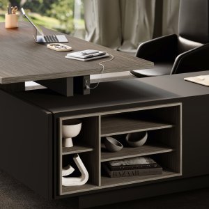 Elite cabinet with back-lacquered glass sliding doors in Black